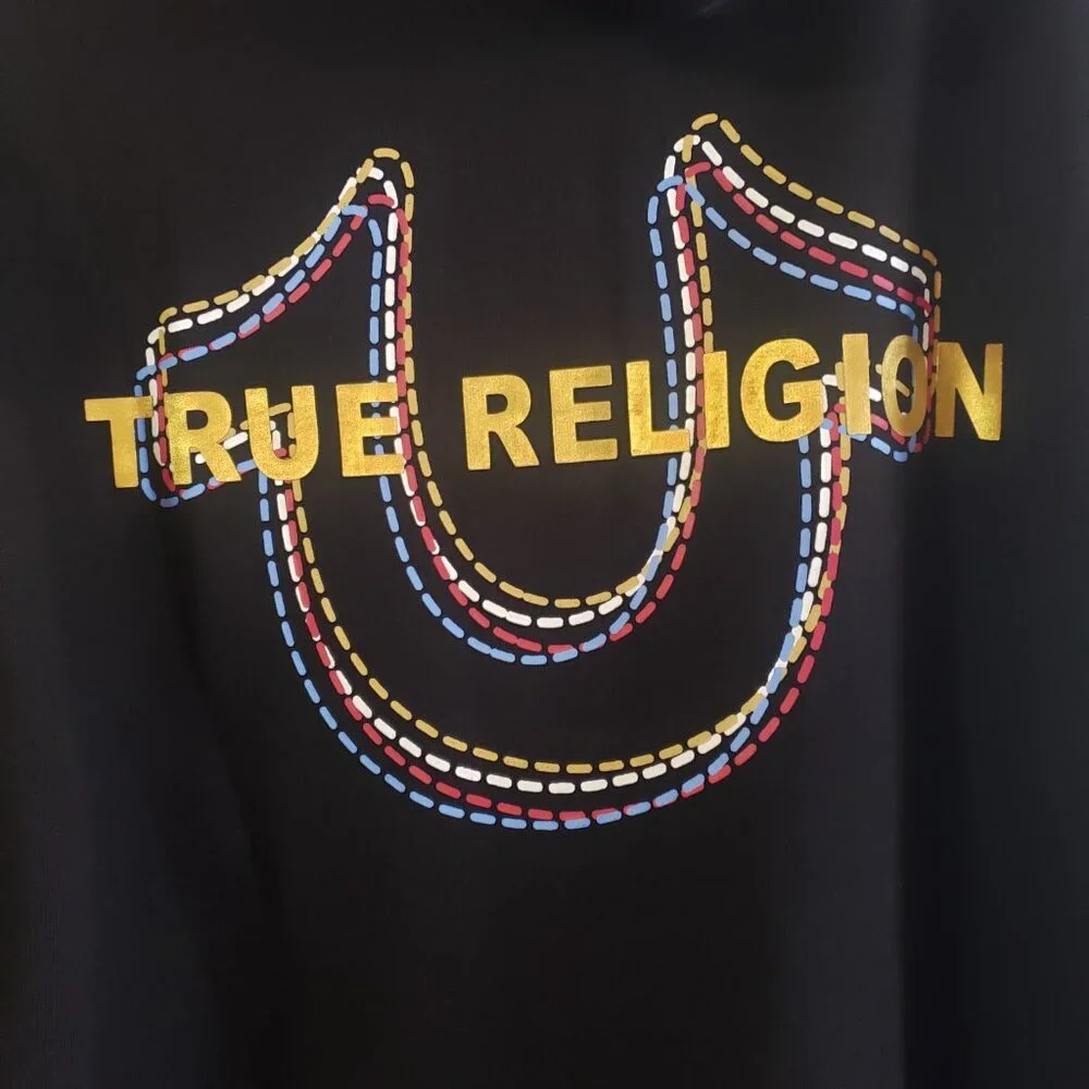 True Religion Men's Horseshoe Full-Zip Hoodie Black Size XL New‎ with Tags